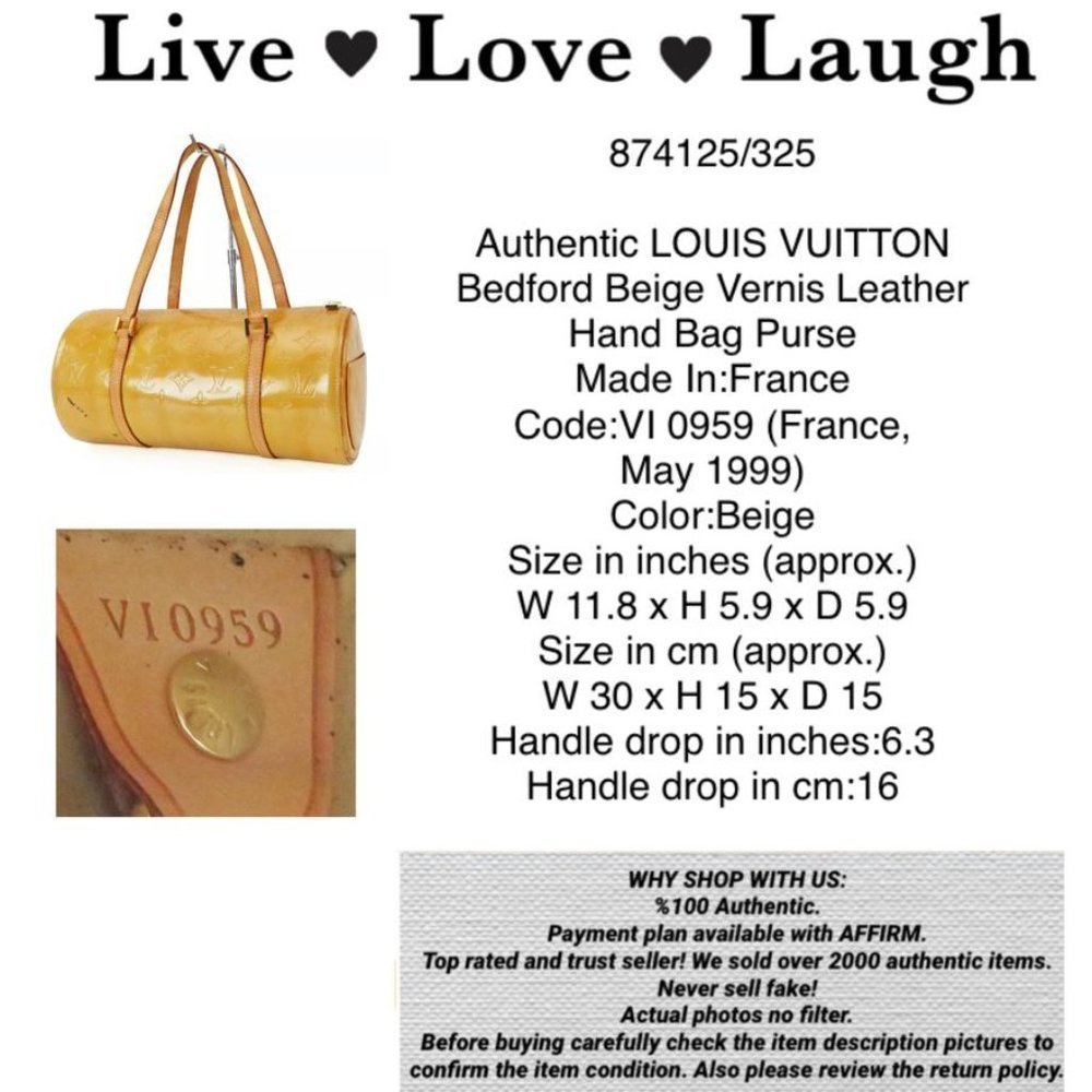 LOUIS VUITTON BEDFORD BEIGE VERNIS YELLOW 874125 - Picture 2 of 13